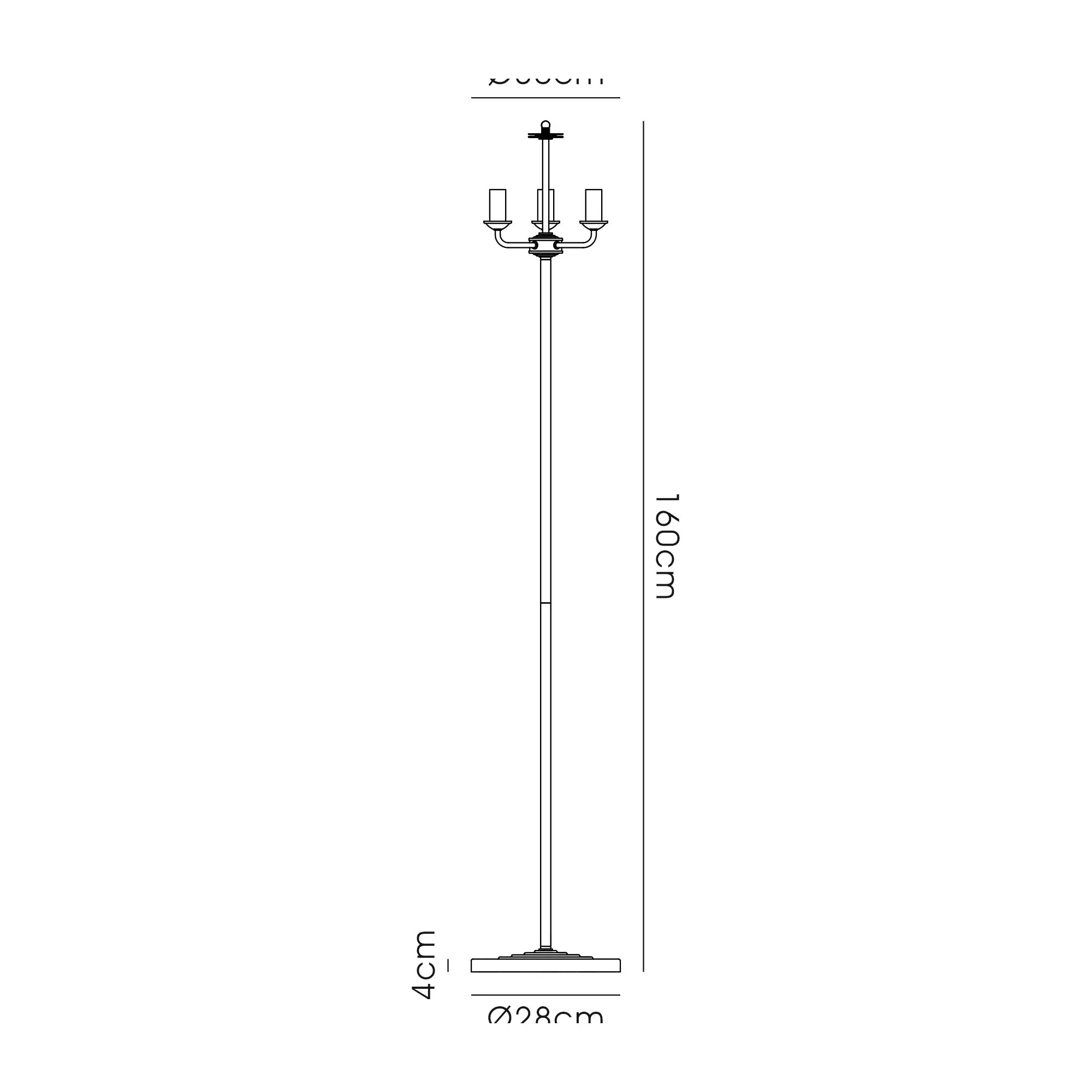 Banyan 45cm 3 Light Floor Lamp Satin Nickel, Grey DK0922  Deco Banyan SN GR